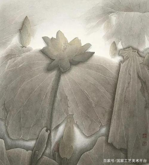 李魁正《清气》中国画 80cm×71cm 1988年