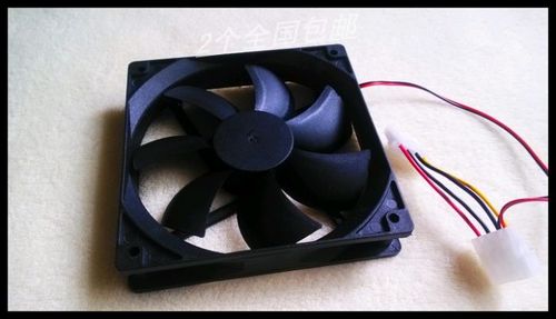 前侧面顶部 4p 电源超级静音黑色风扇 12cm 包邮电脑机箱散热蓝色风扇