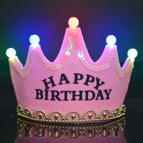 生日帽子儿童成人生日派对帽发光皇冠帽蛋糕帽宝宝