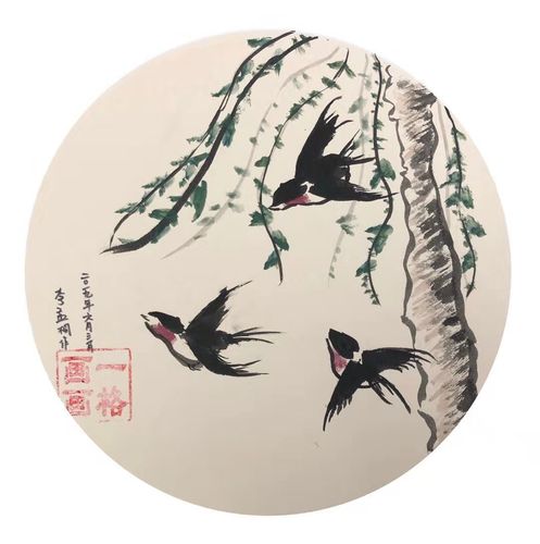 学员国画绘画作品《燕子》