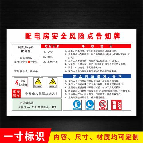 热卖配电房安全风险点告知牌当心触电有电危险警示职业危害告知卡标识