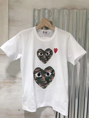 cdg 川久保玲 play 2018 迷彩双心 t恤 特价