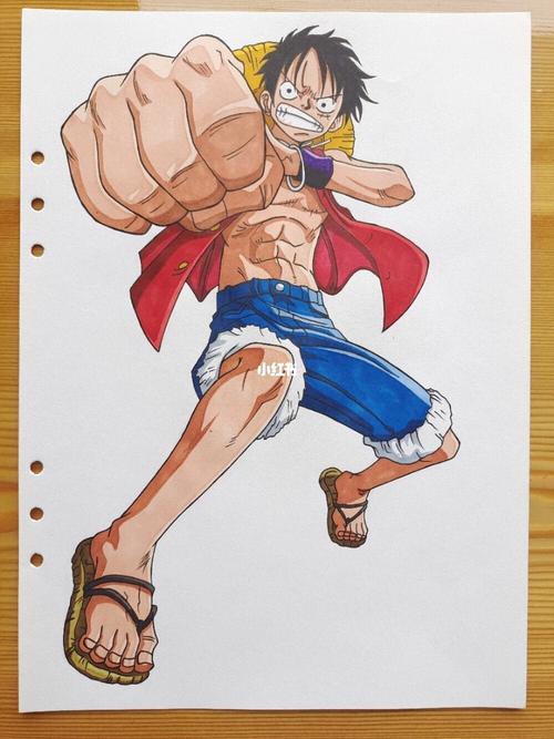 海贼王路飞全身手绘(附原图)_手绘_海贼王_裤子_鞋子