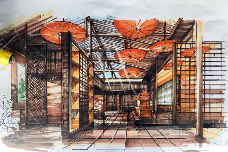 室内设计马克笔效果图