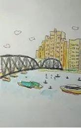 「简笔画带我看上海」外白渡桥绘画活动
