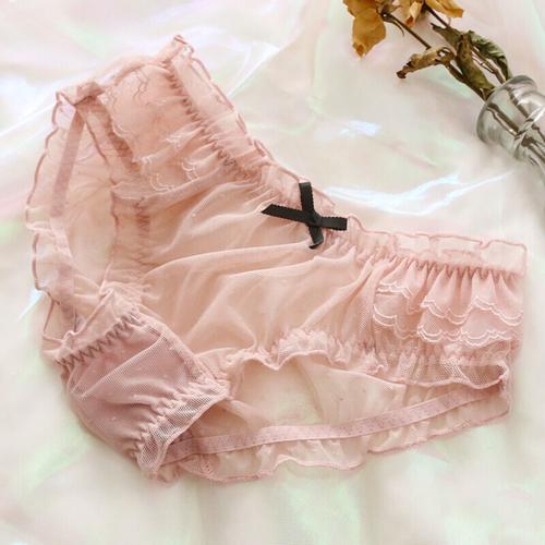 蕾丝性感内裤女迷人裸感低腰学生少女夏季网纱透气裤头女士女性感内衣