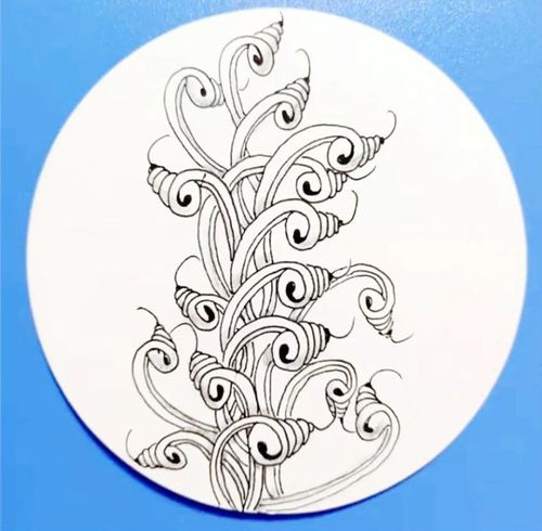 禅绕画图样(三十五)——海螺花