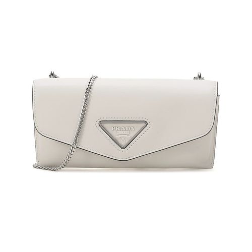 prada普拉达女士皮革信封式手包单肩斜挎包链条包1nr0012dmr视频