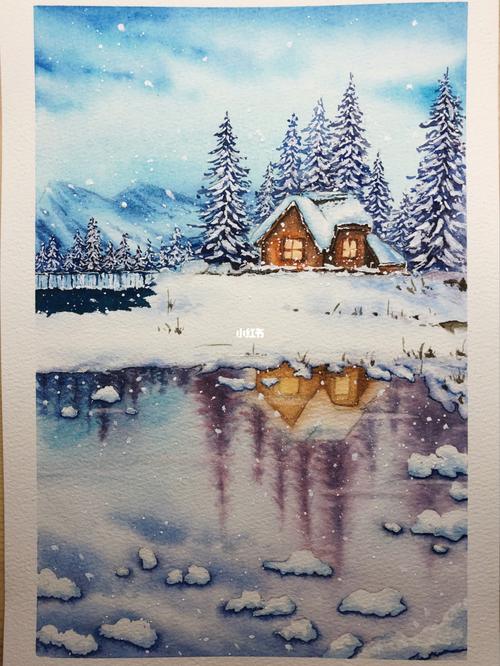 水彩-冬日雪景_水彩_雪景_冬天去哪玩_文化_绘画