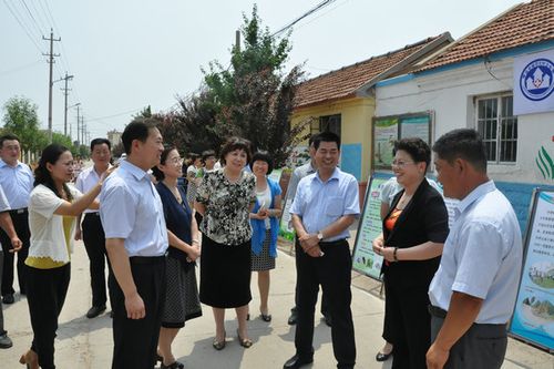 青岛市妇联主席刘青华,市卫生计生委主任杨锡祥出席活动并为改厕示范