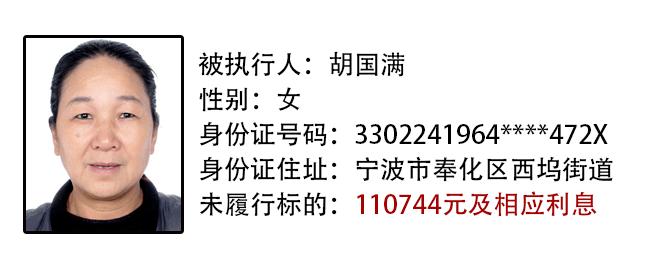奉化新一批失信被执行人名单曝光!