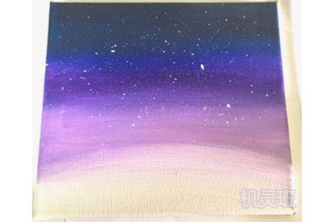 儿童丙烯画:简单画夏天星空(步骤图解)