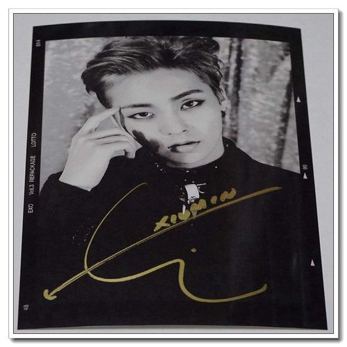 exoLotto个人,exoLotto个人 秀敏 金珉锡 xiumin 亲笔签名照片b款-exo正规3辑三辑后续lotto