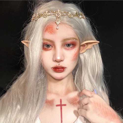 精灵仿妆假发女长发直发古风造型整顶汉服中国风仙气飘逸cos假毛