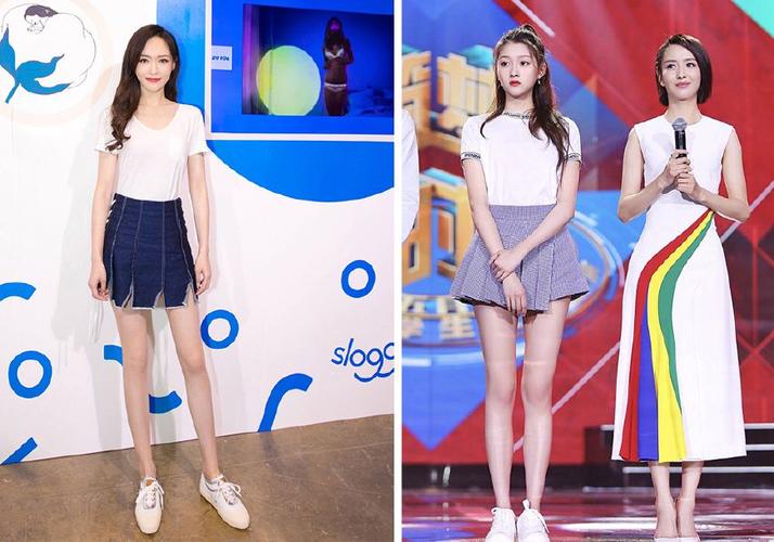 172的唐嫣和173关晓彤同穿短裙,一眼看出少女腿跟大长腿的区别