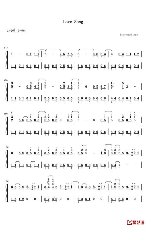 love song 钢琴简谱-数字双手-bigbang