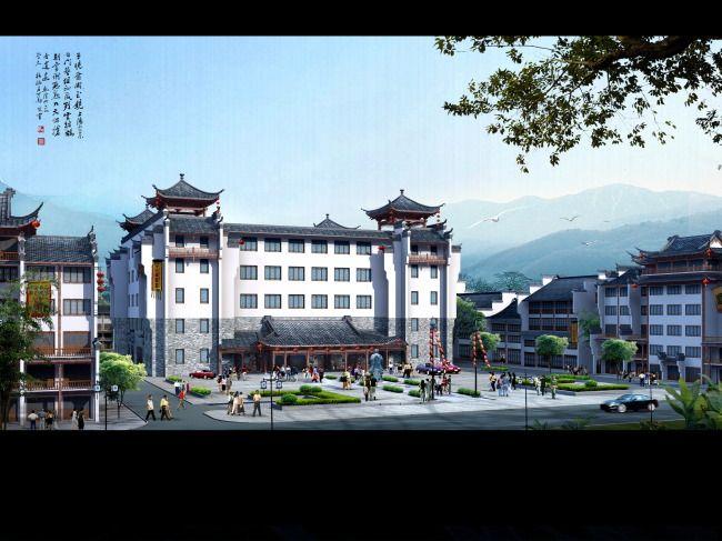 仿古酒店效果图