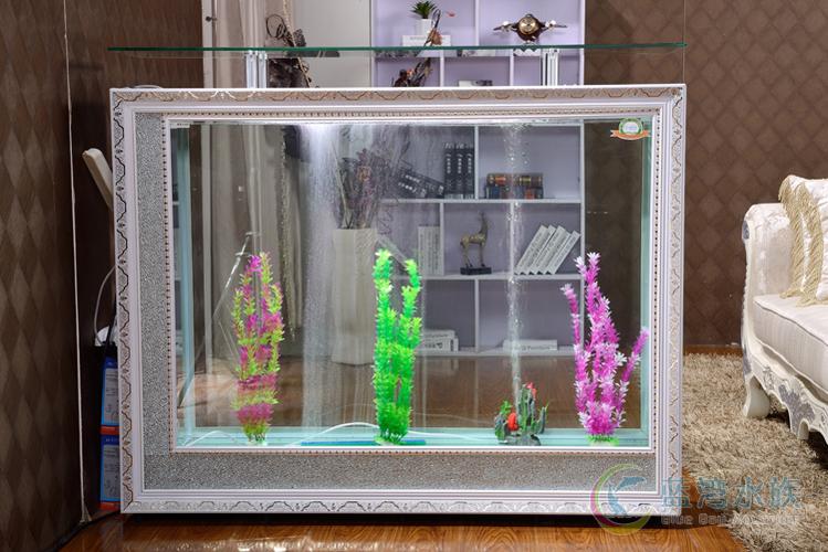 鱼缸水族箱 欧式屏风隔断吧台玻璃金鱼缸1米1.2米1.5米 定做包邮