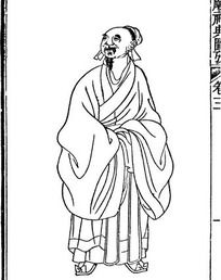 古代人物白描图-面带笑容的男子