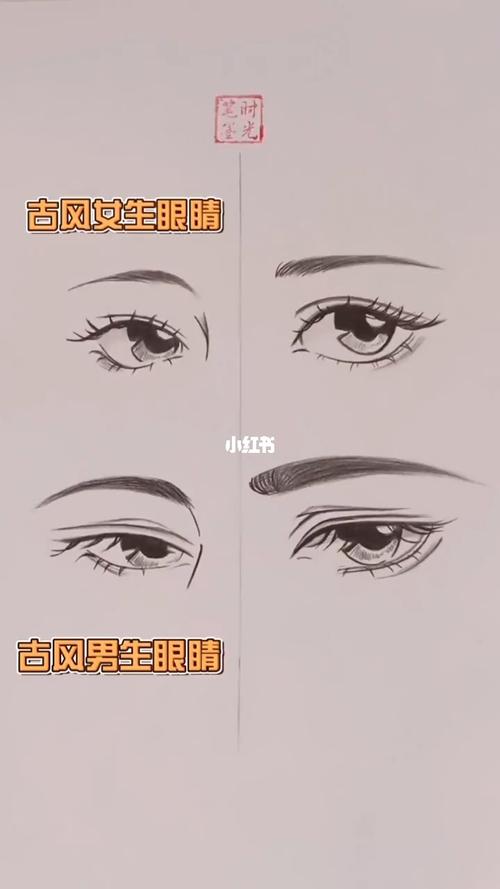 古风男女眼睛画法_古风_绘画_寻找小红书绘画大神_文化_绘画