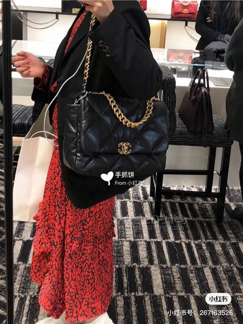 【香奈儿19包】chanel 19bag黑色斜背 大号36cm原厂进口皮