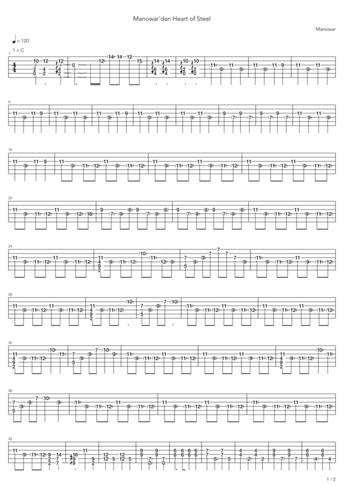 《heart of steel》吉他谱