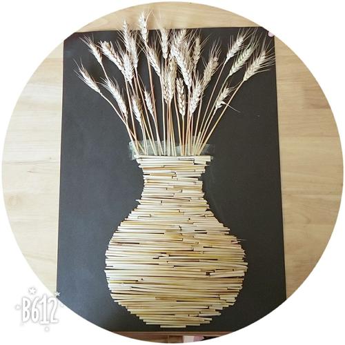 谭庄七彩虹幼儿园开展园本特色——"麦秆贴画"活动