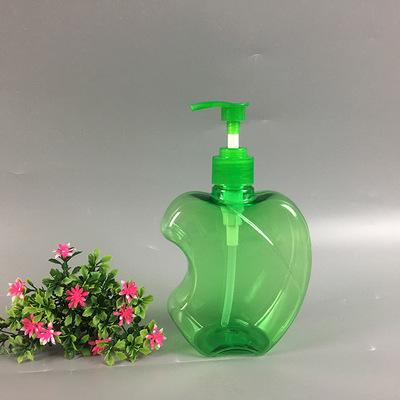 苹果型洗手液瓶绿色透明泡沫压泵洗手液瓶子pet瓶500ml塑料瓶
