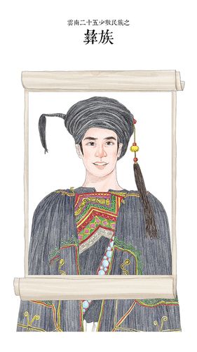 云南二十五个少数民族男性服饰绘制
