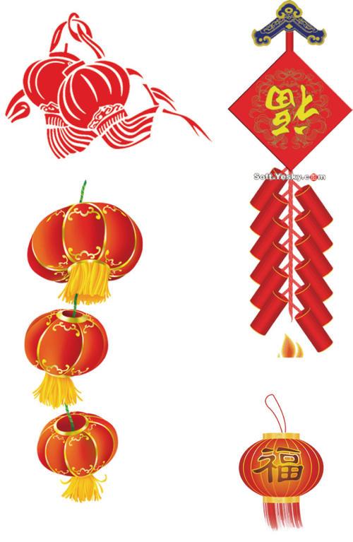 灯笼鞭炮简笔画