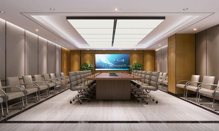 最新清新的会议室吊顶装修效果图片-【城起设计公司】