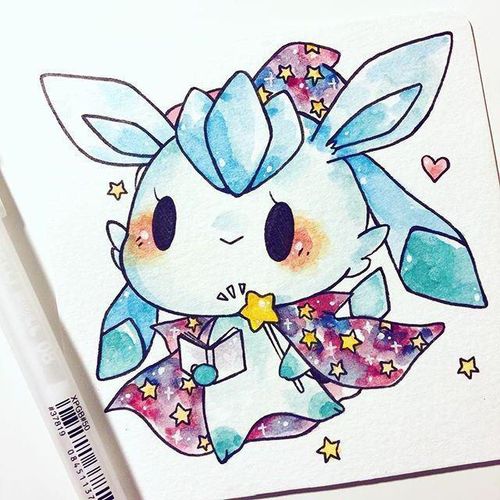 精灵宝可梦水彩手绘_水彩_精灵宝可梦_手绘_文化_绘画