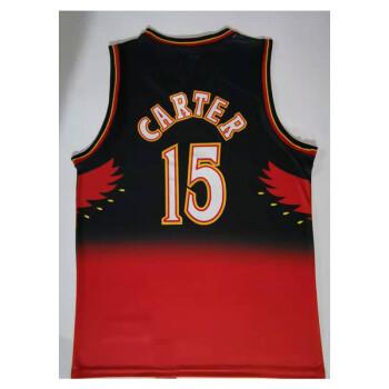 腾讯体育专营nba新赛季老鹰队15号卡特复古红色球衣刺绣篮球服比赛