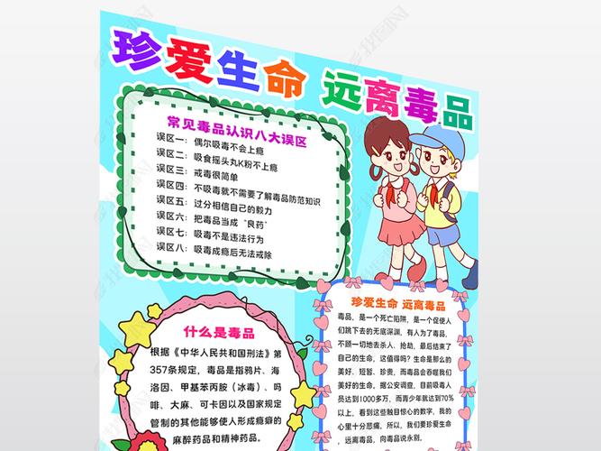 原创禁毒手抄报防范新型毒品危害远离毒品小报手抄报版权可商用