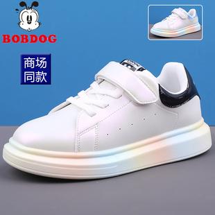 男童运动鞋巴布豆儿童小白鞋2021春秋新款女童防滑软底板鞋休闲鞋