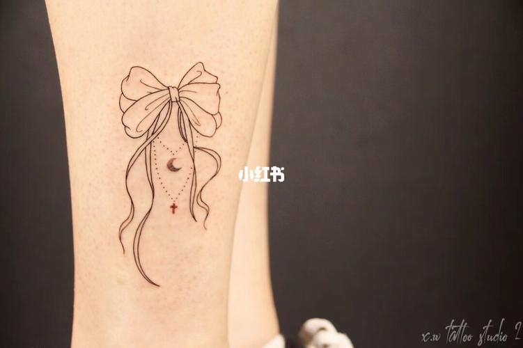 小清新纹身 蝴蝶结纹身 线条纹身 女生纹身_纹身_小清新纹身_蝴蝶结