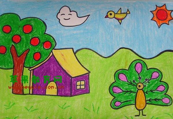 我的绿色家园儿童画图片_儿童画图片|作品欣赏