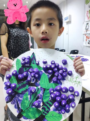 少儿创意美术《蓝莓》_创意美术_蓝莓_少儿创意美术_母婴_早教