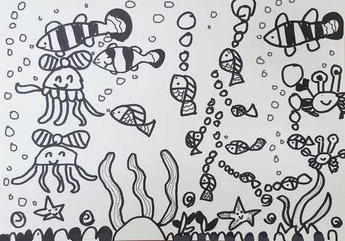 参加海洋馆简笔画