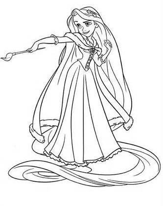 迪士尼卡通人物简笔画图片大全长发公主乐佩 魔发传奇简笔画