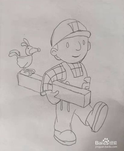 建筑工人的简笔画怎么画?