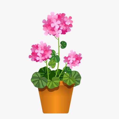 卡通盆栽花卉植物设计