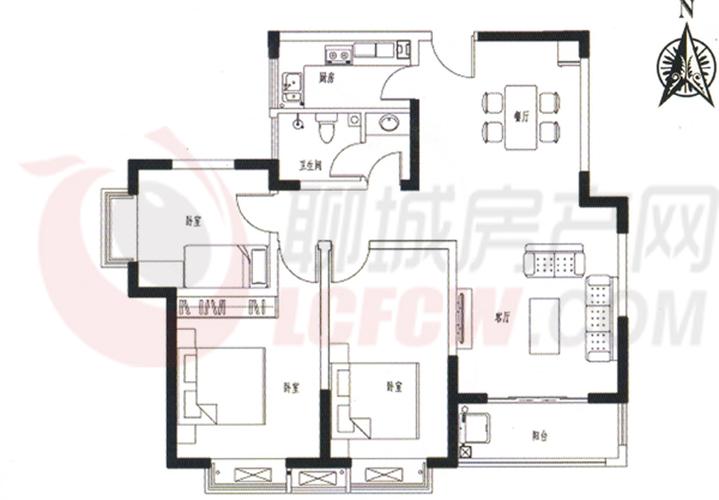 盛世名门户型图_聊城房产网