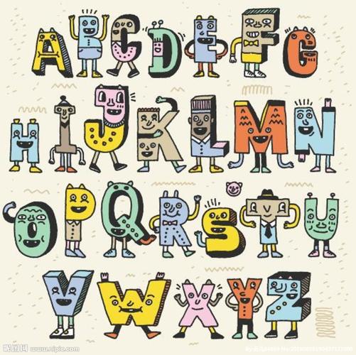 卡通英文字母设计图片