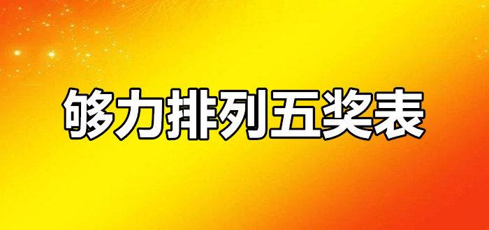 够力排列五奖表