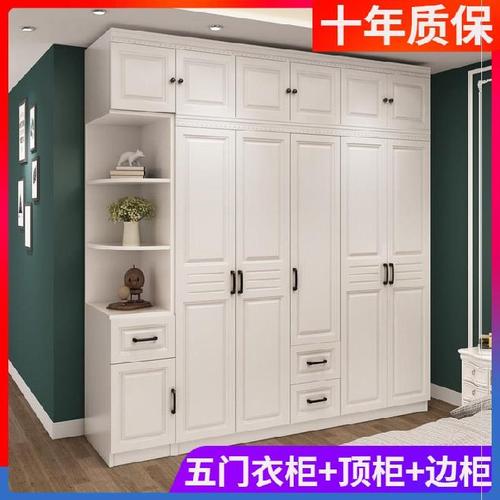 大衣橱家用卧室六门新品宿舍现代衣柜木质实木新款挂衣柜出租房