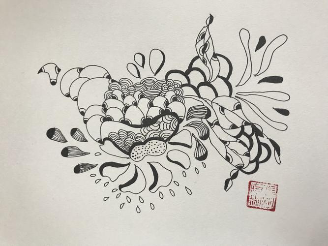 (每日一画)线描装饰艺术雨滴「10」