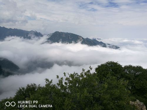 终南山嘉午台,雪瓦山,云海美景.