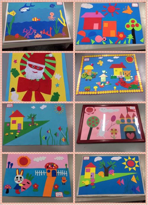 图形粘贴画,又美又有创意