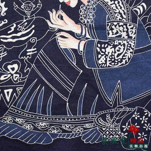 苗族苗族人人物画传统手工艺蜡染民族绣娘餐厅民宿苗族蜡染